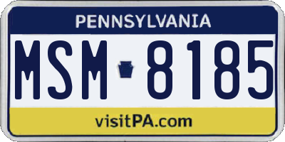 PA license plate MSM8185