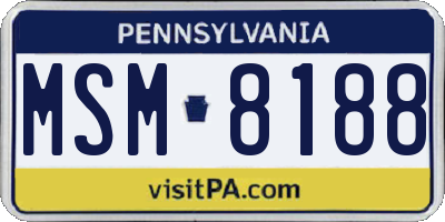PA license plate MSM8188