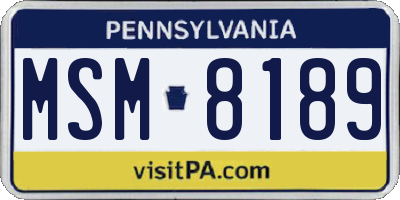 PA license plate MSM8189