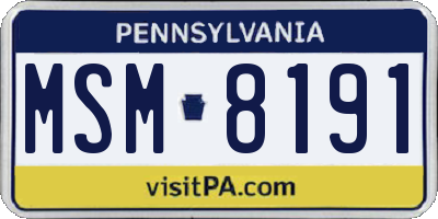 PA license plate MSM8191