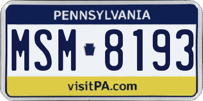 PA license plate MSM8193