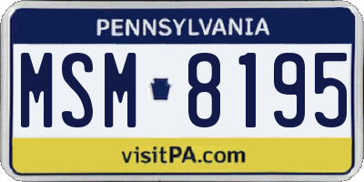 PA license plate MSM8195