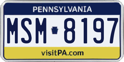 PA license plate MSM8197