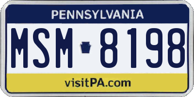 PA license plate MSM8198