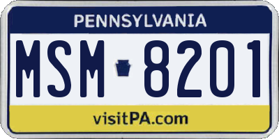 PA license plate MSM8201