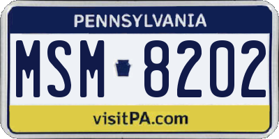 PA license plate MSM8202