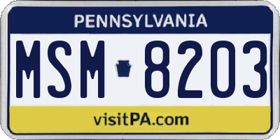 PA license plate MSM8203