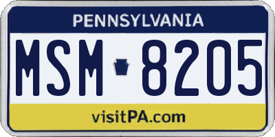 PA license plate MSM8205
