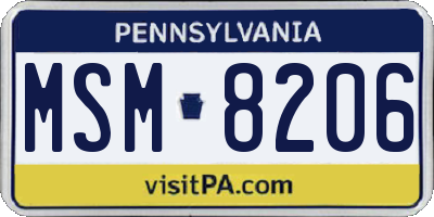 PA license plate MSM8206
