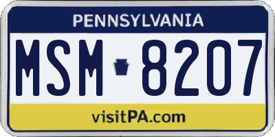 PA license plate MSM8207