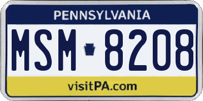 PA license plate MSM8208
