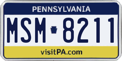 PA license plate MSM8211