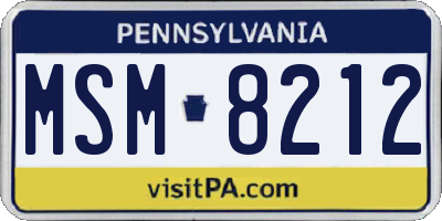 PA license plate MSM8212