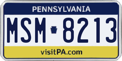 PA license plate MSM8213