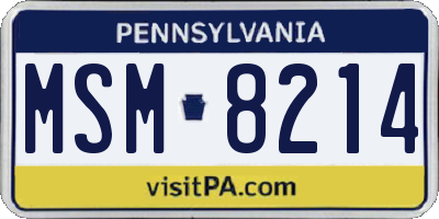 PA license plate MSM8214