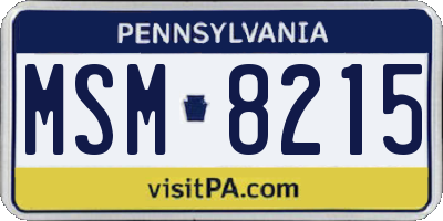 PA license plate MSM8215