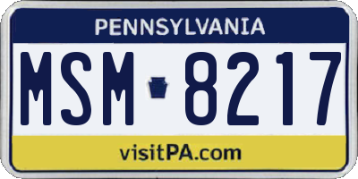 PA license plate MSM8217