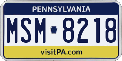 PA license plate MSM8218