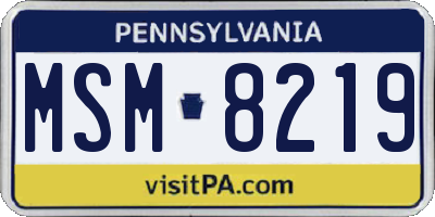 PA license plate MSM8219