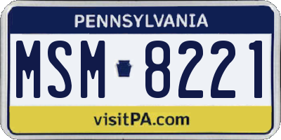 PA license plate MSM8221
