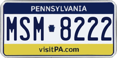 PA license plate MSM8222