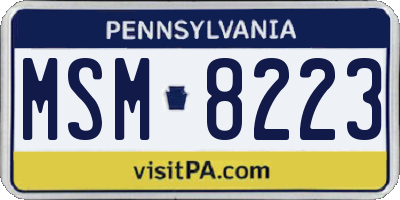 PA license plate MSM8223