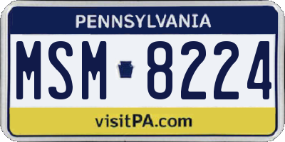 PA license plate MSM8224