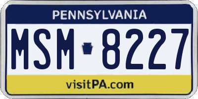 PA license plate MSM8227