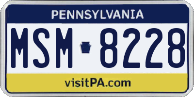 PA license plate MSM8228