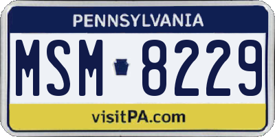PA license plate MSM8229