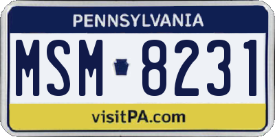 PA license plate MSM8231