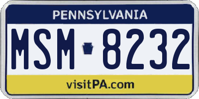 PA license plate MSM8232