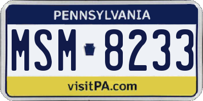 PA license plate MSM8233