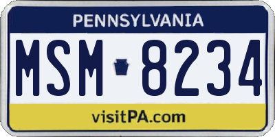 PA license plate MSM8234