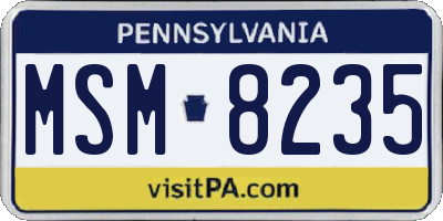 PA license plate MSM8235