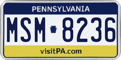 PA license plate MSM8236