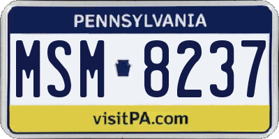 PA license plate MSM8237