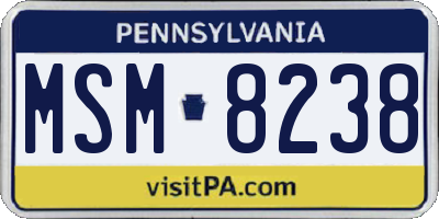 PA license plate MSM8238