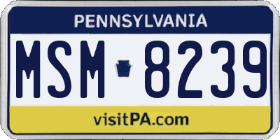 PA license plate MSM8239