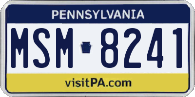 PA license plate MSM8241