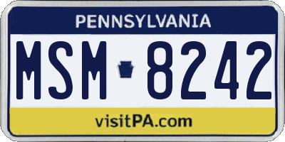 PA license plate MSM8242