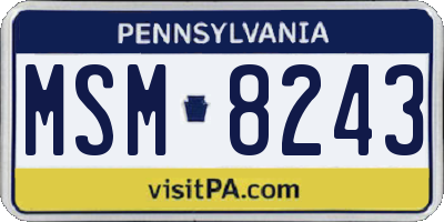 PA license plate MSM8243