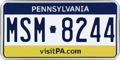 PA license plate MSM8244
