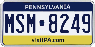 PA license plate MSM8249
