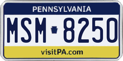 PA license plate MSM8250