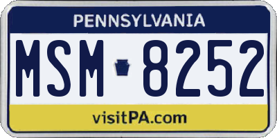 PA license plate MSM8252
