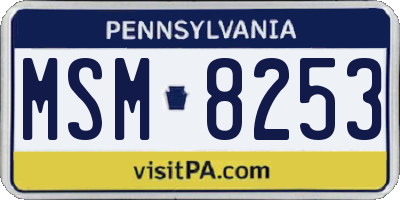 PA license plate MSM8253