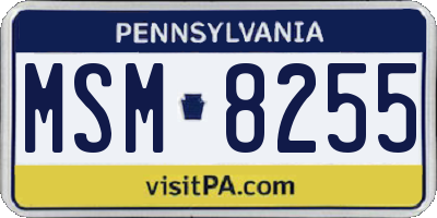 PA license plate MSM8255