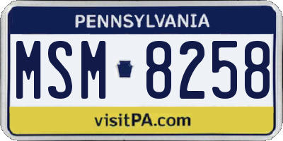 PA license plate MSM8258