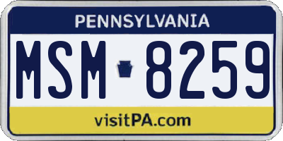 PA license plate MSM8259